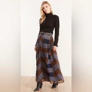 The Odells Maxi Skirt. Size Small. Color Black, Blue, Brown
